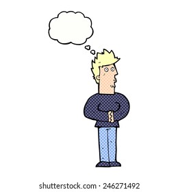 Cartoon Nervenmann mit Gedankenblase