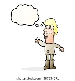 Cartoon Nervenmann mit Gedankenblase