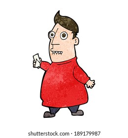 cartoon nervous man with tickets