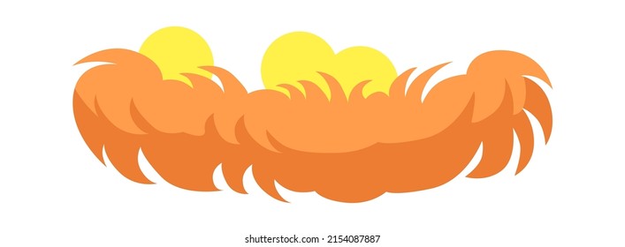 Cartoon nest with eggs. Vector illustration