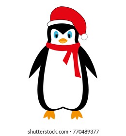 Cartoon New Year's penguin