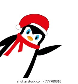 Cartoon New Year's penguin