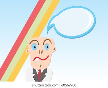 Cartoon newscaster. Vector illustration