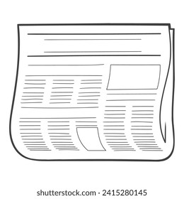 cartoon newspaper hand drawn vector