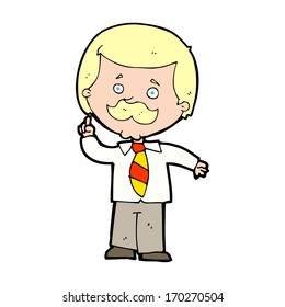 cartoon newsreader man with idea