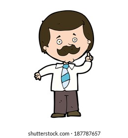 cartoon newsreader man with idea