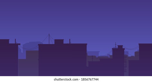 Cartoon night city vector background