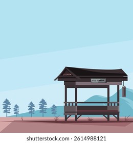 cartoon night guard post vector