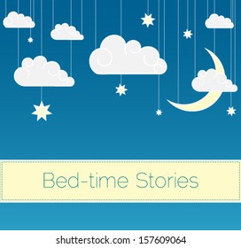 Cartoon night illustration. Eps 10 vector background.