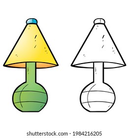 Cartoon night light illustration vector. Perfect for art, cards, prints, practicing coloring, drawing, printing, wallpaper, prints, cards, etc.
