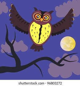 Cartoon night Owl (vector version)
