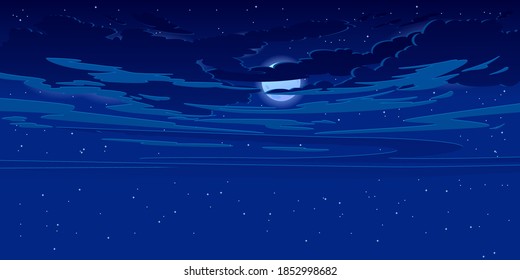 Cartoon night sky vector illustration