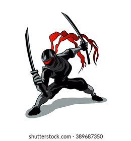 cartoon ninja in action