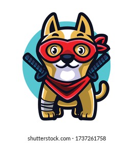 
Cartoon Ninja Dog Mascot Logo