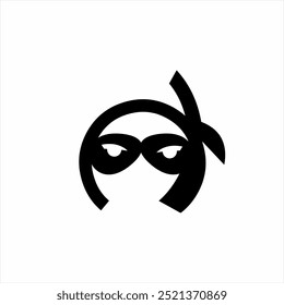 Cartoon ninja logo design. Ilustração da máscara Ninja.