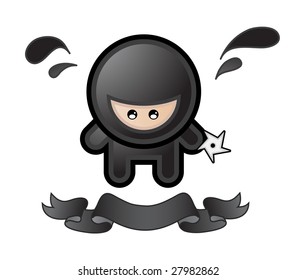 cartoon ninja on white background