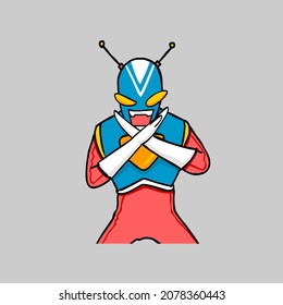 ilustración de vector de conejo de ninja de dibujos animados