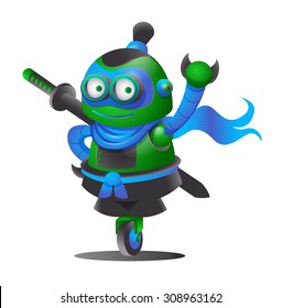 cartoon ninja robot.Vector Design EPS 10