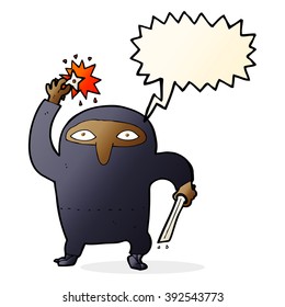 cartoon ninja with speech bubble