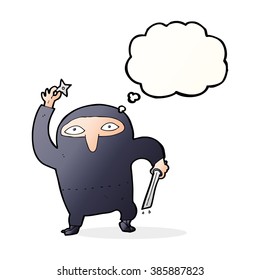 cartoon ninja with thought bubble