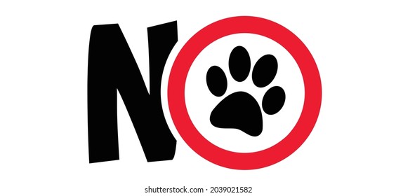 Cartoon no dog, pets or cat area icon. Flat vector no dogs or cats pictogram. Black silhouette of a dog. Clean up after your dog, poop, pooping or shit.
