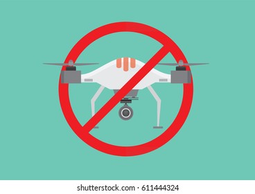 Cartoon, No drone sign., vector eps10