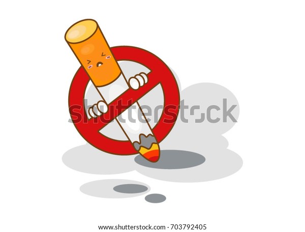 Cartoon No Smoking Sign On White Stock Vector (Royalty Free) 703792405 ...