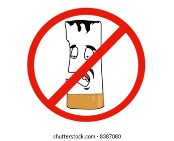 Cartoon no smoking sign vector