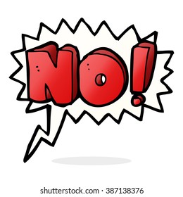 cartoon no symbol with speech bubble