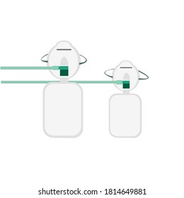 The cartoon of non-rebreathing with reservoir bag on white background.