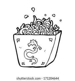 caja de fideos de dibujos animados