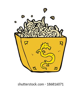 caja de fideos de dibujos animados
