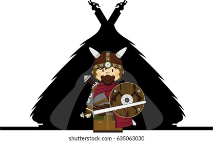 Cartoon Norse Viking Warrior