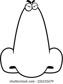 A cartoon nose with an angry expression.