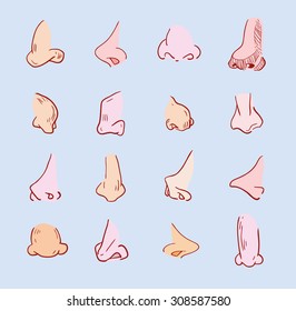 Cartoon Nose Set Vector Illustration Stock Vector (Royalty Free ...