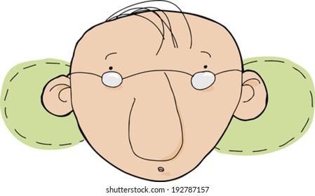 Cartoon of novice with green behind his ears