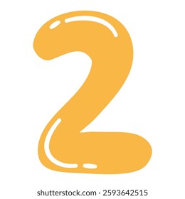 Cartoon Number 2, Playful Numeric Set, Kids Friendly Digits