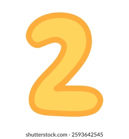 Cartoon Number 2, Playful Numeric Set, Kids Friendly Digits