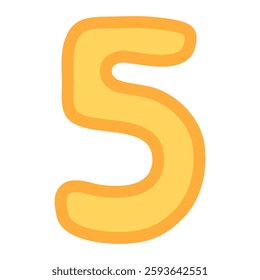 Cartoon Number 5, Playful Numeric Set, Kids Friendly Digits