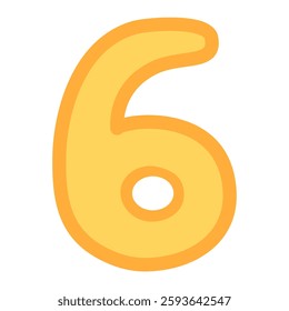 Cartoon Number 6, Playful Numeric Set, Kids Friendly Digits