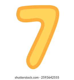 Cartoon Number 7, Playful Numeric Set, Kids Friendly Digits