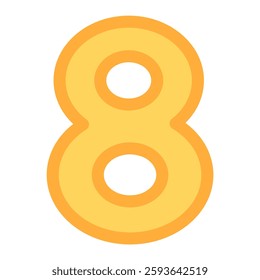 Cartoon Number 8, Playful Numeric Set, Kids Friendly Digits