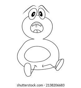cartoon number eight, funny numbers for coloring children's design, visual material cartoon numbers with character eyes.