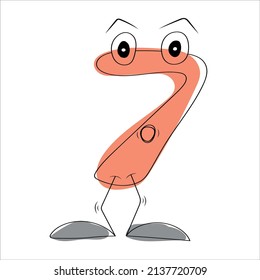 cartoon number, funny numbers for children's design, visual material cartoon numbers with eyes of character.