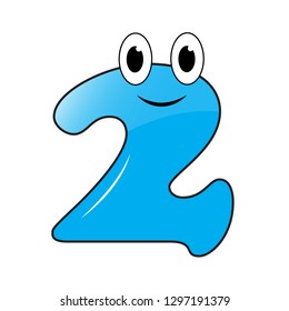 cartoon number. Illustration of colorful number 2