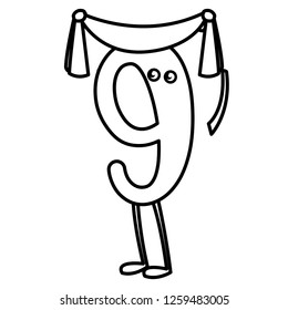 cartoon number nine design