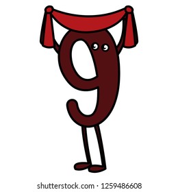 cartoon number nine design