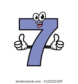 Cartoon Number Seven Character