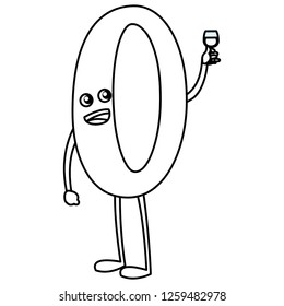 cartoon number zero design