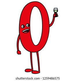 cartoon number zero design